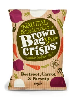 Brown Bag Beetroot, Carrot & Parsnip Veg Crisps 8 x 120gm