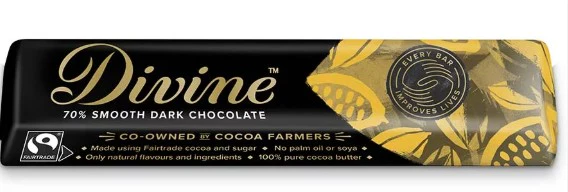 Divine 70% Dark Chocolate Bar 30 x 35gm