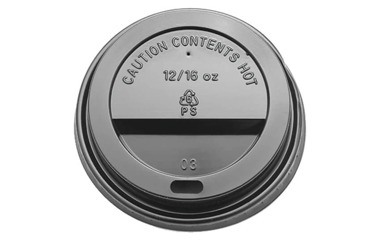 Go-Pak Black Coffee Cup Lid 1000 x 12oz
