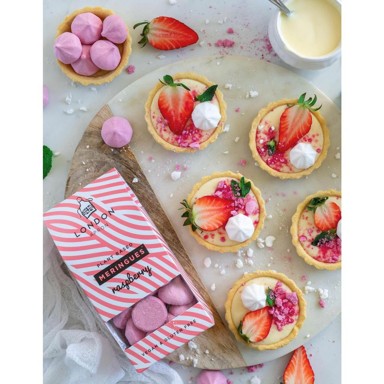 London Apron Raspberry Plant Based Meringues 25gm - Image 2
