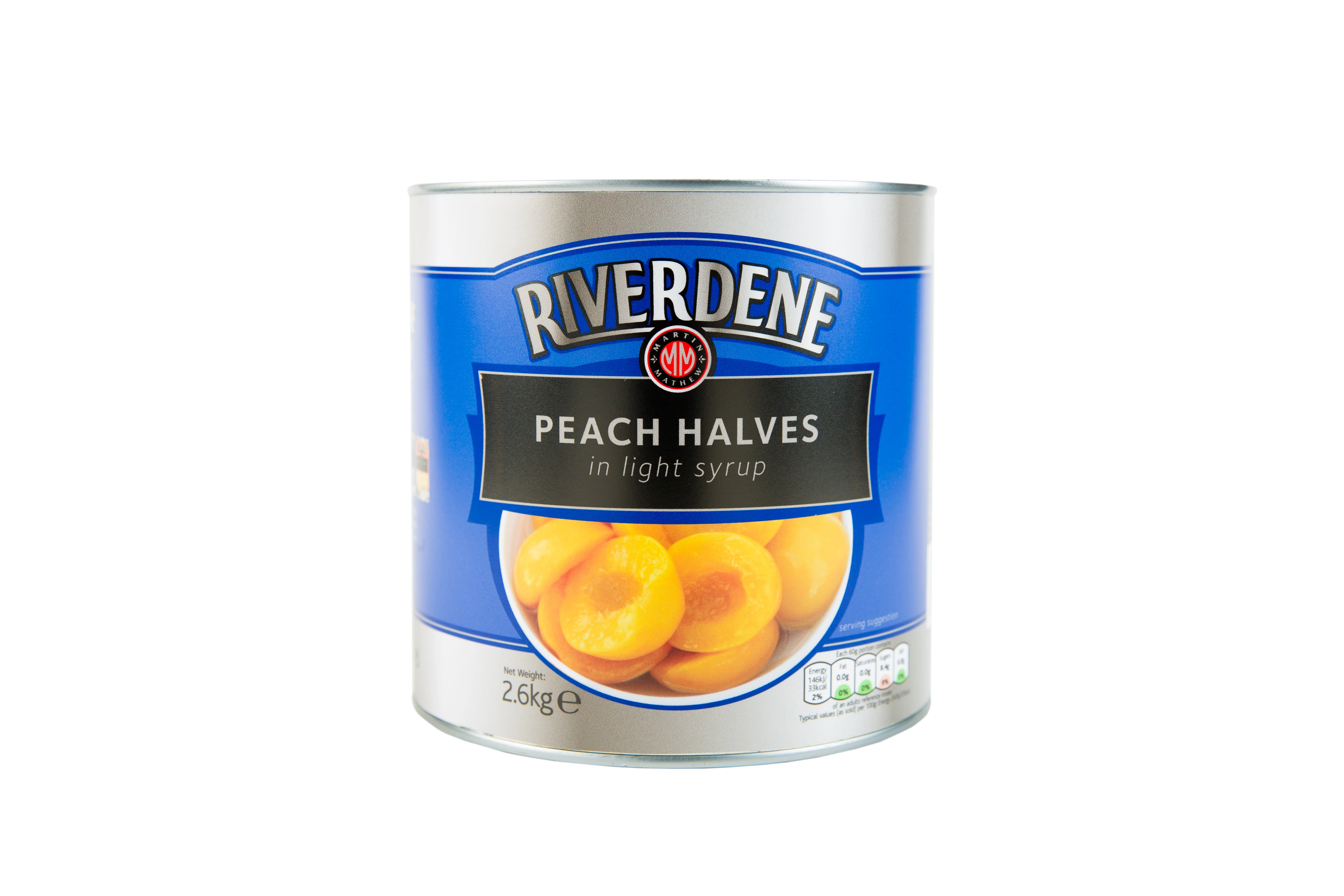 Riverdene Tinned Peach Halves In Syrup 2.6kg
