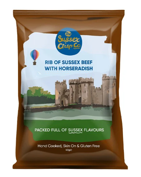 Sussex Crisp Co. Beef with Horseradish Crisps 24 x 40gm