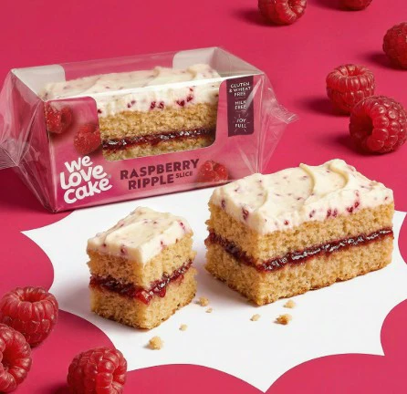 We Love Cake Gluten Free Raspberry Ripple Slice 1 x 18 Ptn