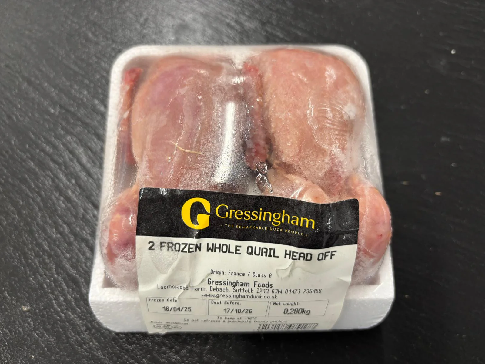 Gressingham Whole Quail - Bone in 1 x 2